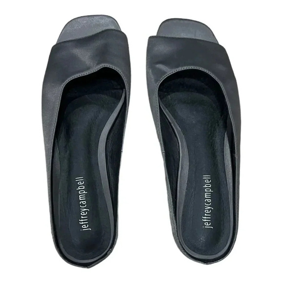 Jeffrey Campbell Gray Satin Open Toe Mules 8.5 - Picture 4 of 9